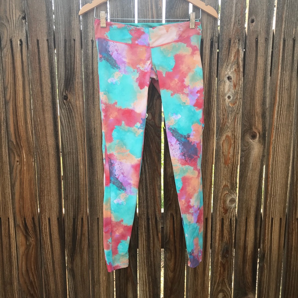 Fun watercolor workout pants